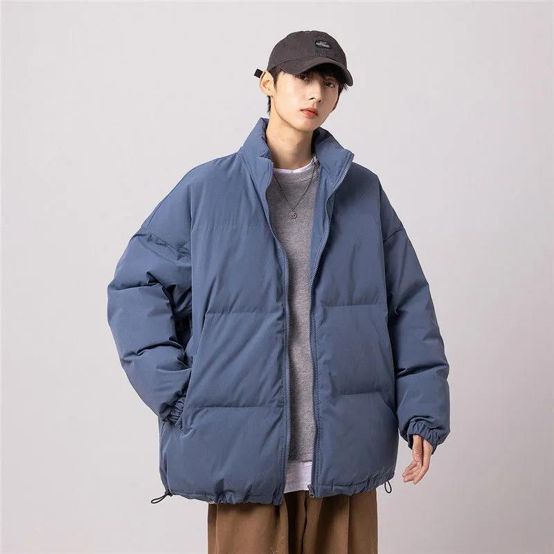 New Style Cotton Jacket Men's Trendy Down Jacket Thick Solid Color Cold-proof Warm Winter Jacket