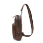 Chest Bag Men Coffee Large Capacity with Headphone Hole Shoulder Bag Outdoor Sports Pockets