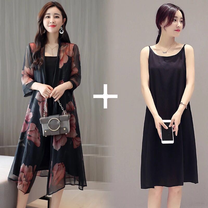 Chiffon Cardigan Mid-length Sun Protection Shirt Women Loose Thin Large Size Coat Shawl