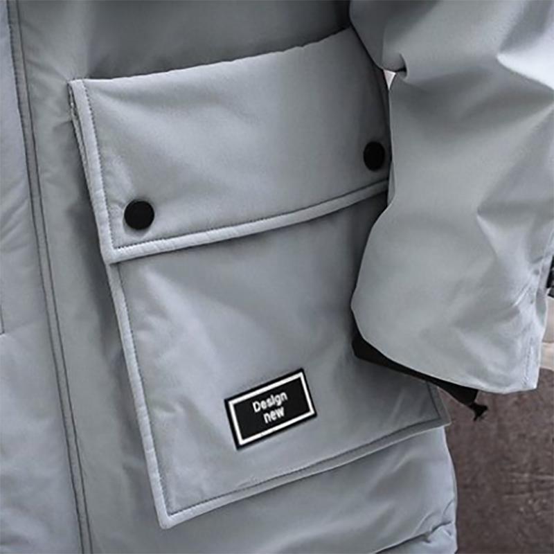 Men's Down Jackets Hooded Casual Large Size Loose Cotton Jackets Mid-length Tooling Thicked Warm Fashion Jacket