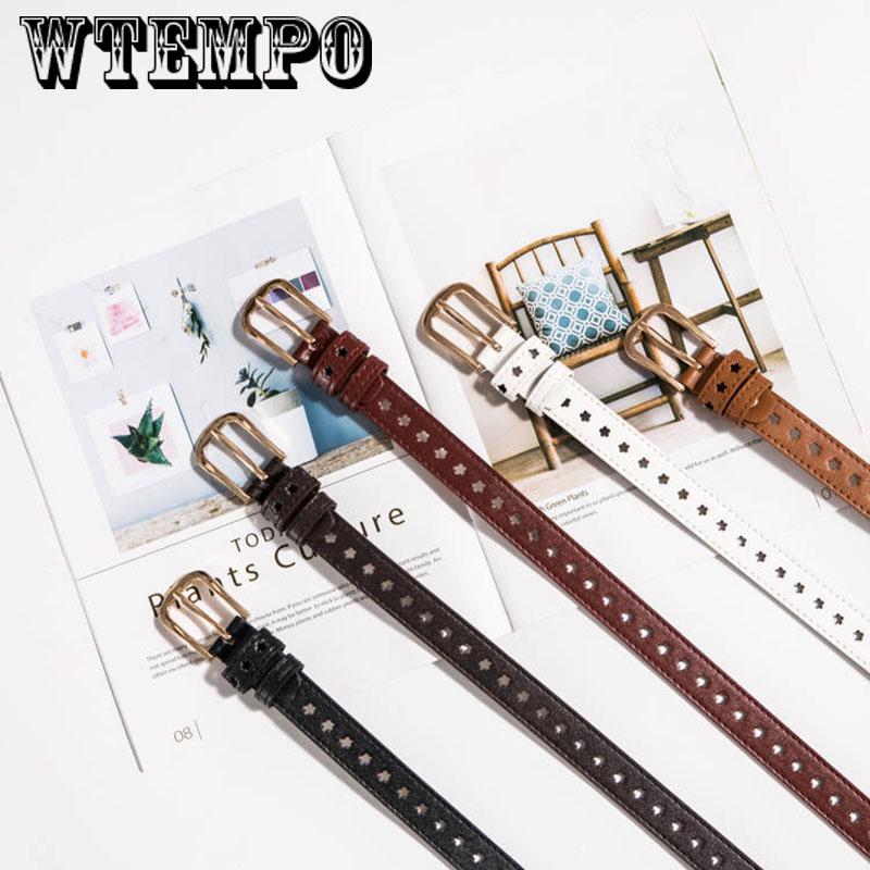 Thin Pu Leather Belt Elegant Female Brown Black White Waist Women Dress Belts Strap