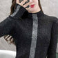 Pofulove Rhinestone Thick Pullover Sweater Women Winter Bottoming Shirt Tops Turtleneck Sweaters