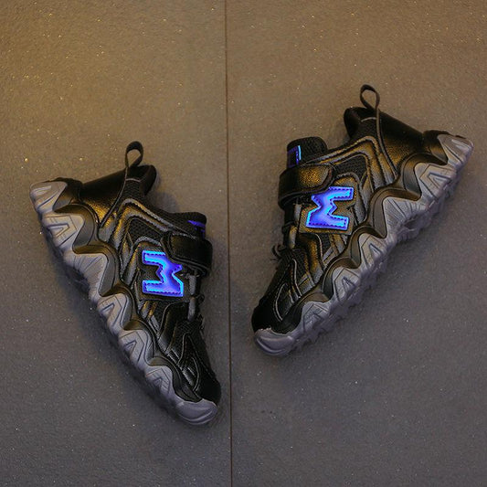 Spring Childrens Sports Shoes Girls Non-slip Wave Bottom Fashion Boys Travel Shoes Little Children's Shoes Mesh