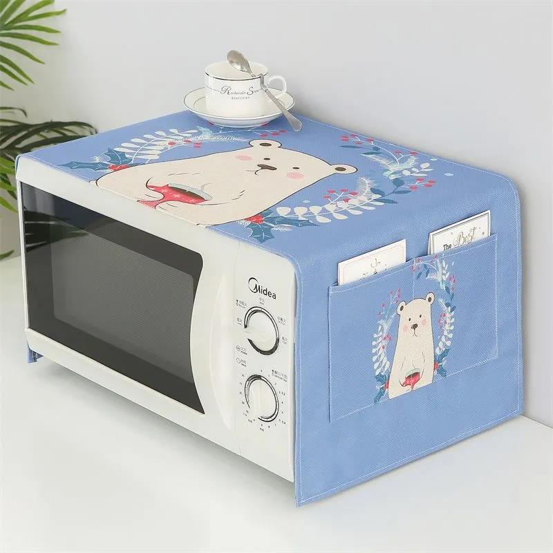 Microwave Oven Cover Towel Universal Electric Oven Cover Cloth Waterproof and Oil Smoke Dustproof Thickened Linen Cloth Three-sided All-inclusive