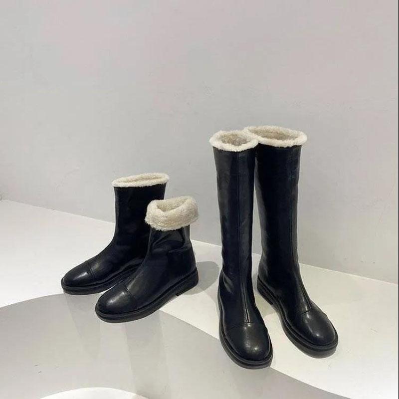 Cotton Boots Women's Winter Warm Style Plus Velvet Thick Snow Boots All-match Short Mid-high Boots