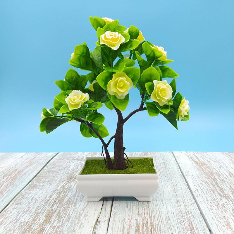 Artificial Plastic Flower Potted Plants Fake Flowers Fortune Tree Living Room Wine Cabinet Desktop Desk Desk Decoration Craft