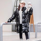 White Duck Down Children's Down Jacket In The Long Section of The Big Boy Western Style Bright Face Boys and Girls Trend Printing Cotton Jackets