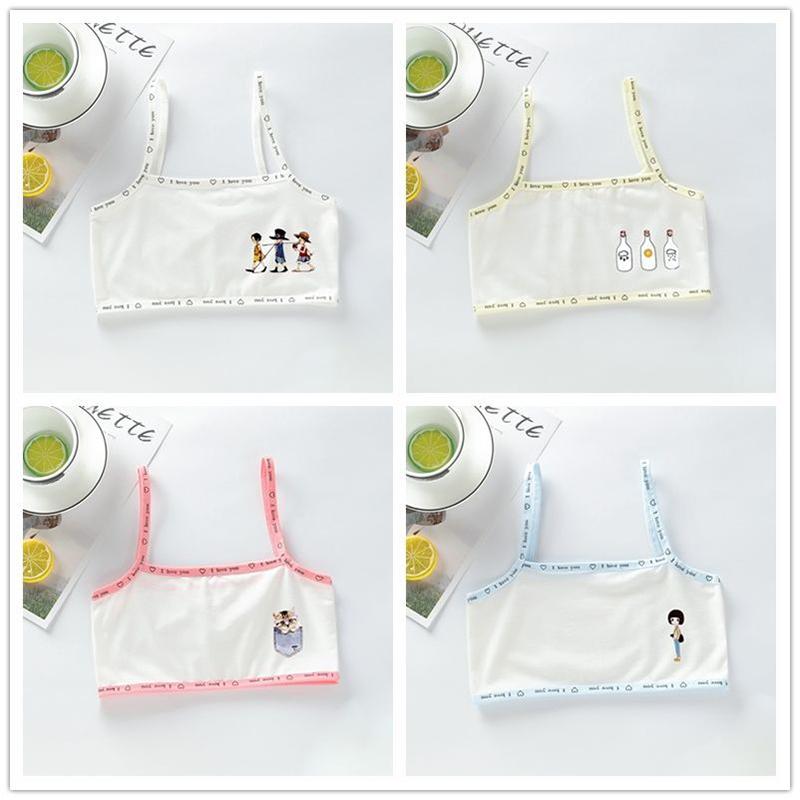 4pc/lot Girls Teenage Underwear Children Cotton Training Bra Kids Teens Puberty Crop Top7-15 Years