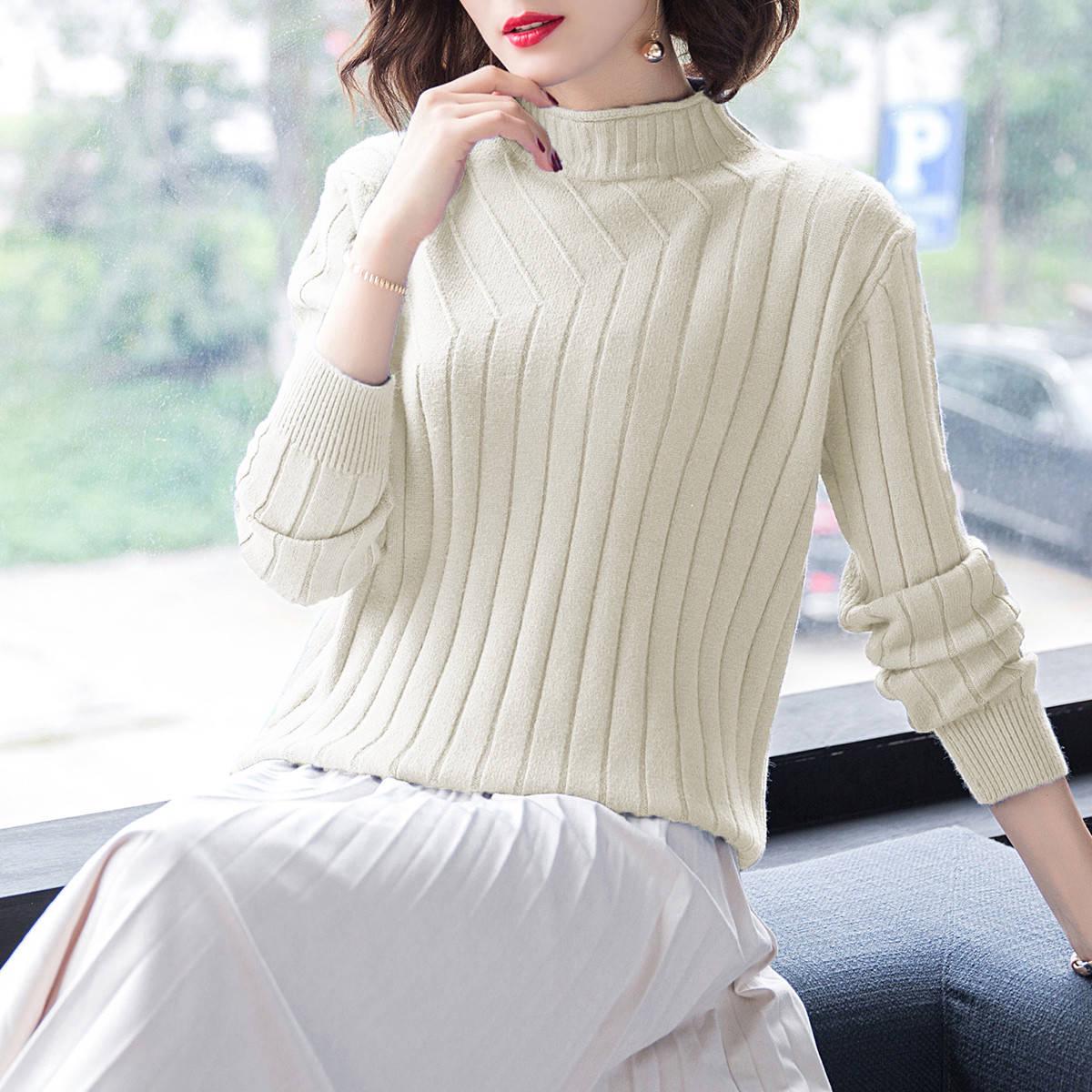 Women Sweater High Elastic Turtleneck 2019 Fall Winter Sweater Women Slim Bottoming Knitted Pullover