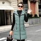 Winter Ladies Hooded Down Vest Jacket Fashion Glossy Down Cotton Sleeveless Jacket Thicken Warm Winter Vest