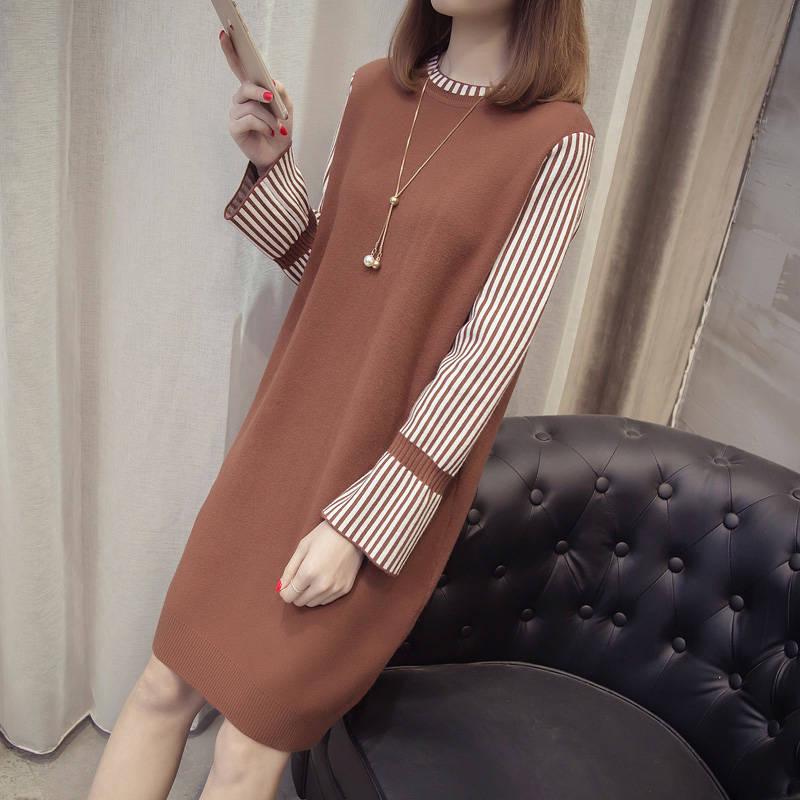 Women Fashion Solid Casual Knitted Sweater Female O-Neck Pullover Ladies Elegant Loose Sweater