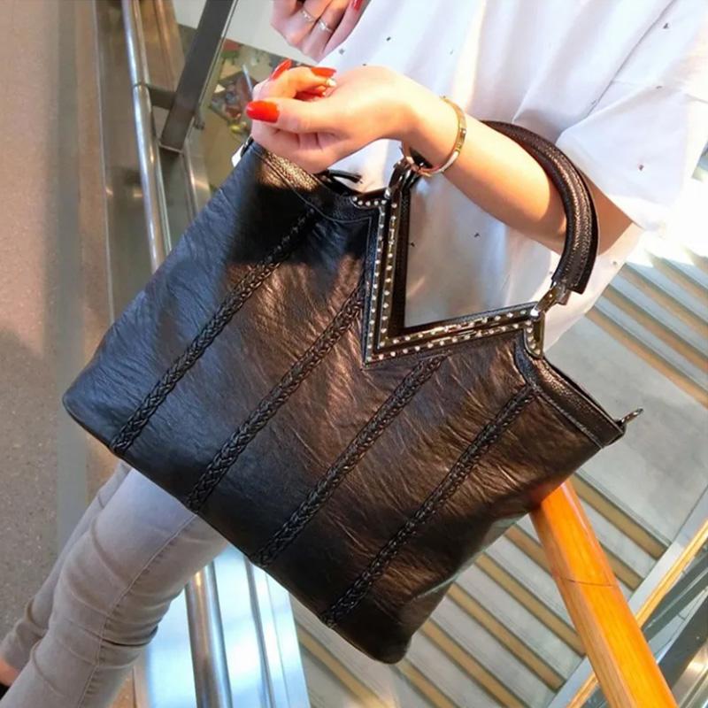 Leather Korean Fashion Trend Ladies Handbag Casual Simple Shoulder Satchel