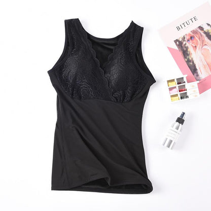 Sexy Winter Thermals Sleeveless Thermal Underwear Vest Velvet Fleece Warm Thermo Undershirt Body Tops V Neck Slim Padded