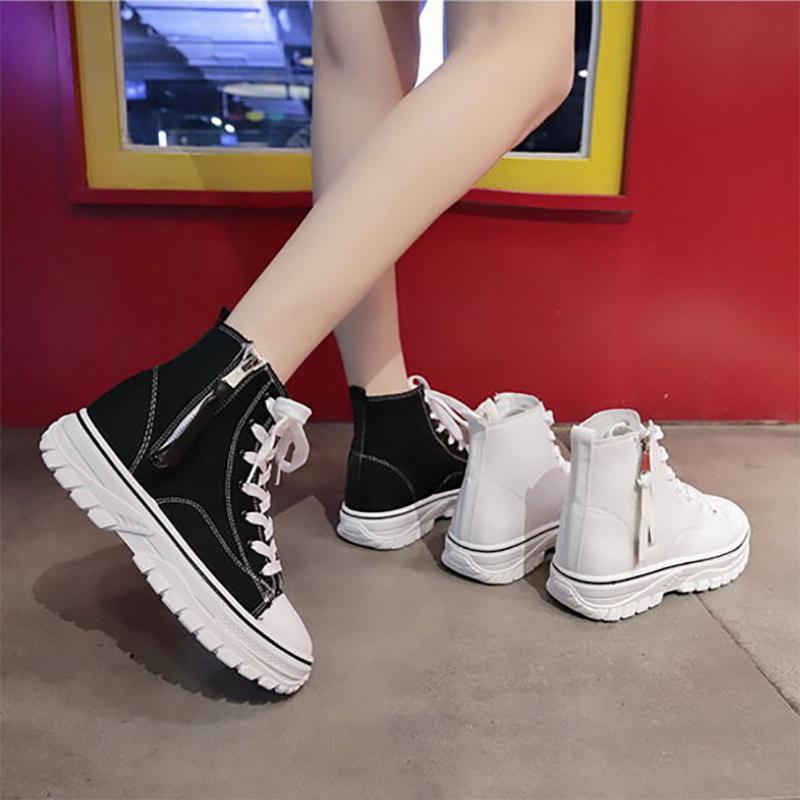 Fashion High-top Canvas Shoes Outdoor All-match Spring and Summer Shoes Ladies Trendy Casual Work Shoes