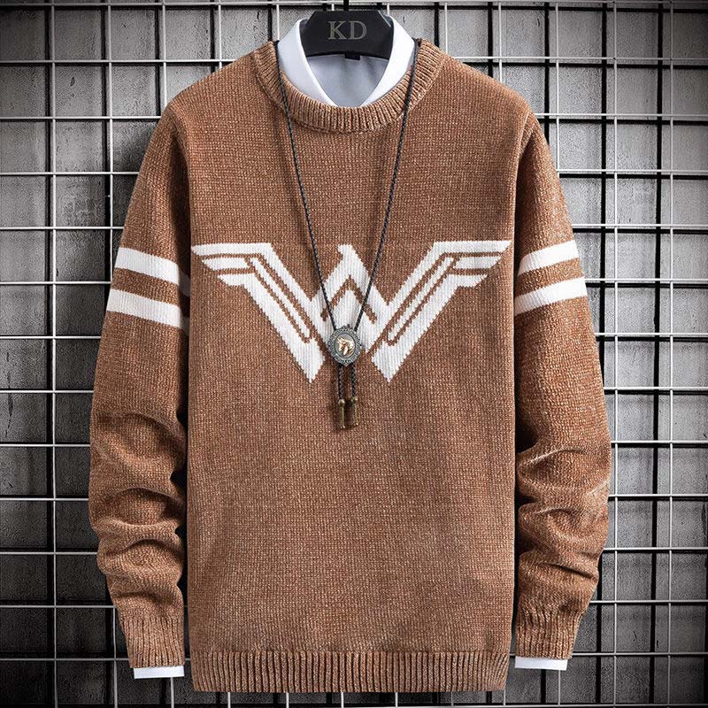 Sweater Men's Round Neck Thickened Autumn and Winter Men's All-in-one Fleece Sweater Winter Pullover Sweater