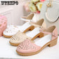 Sandals High Heels Fashion Women Sandals Hollow Out Summer Sweet Girl Student Casual Closed
