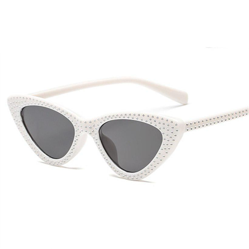 Cat Eye Sunglasses Women Luxury Retro Rhinestone Small Sun Glasses Brand Designer Ladies Vintage Fas