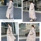 Hooded Stand-collar Down Padded Jacket Women's Loose and Thick Super Long Over-the-knee Cotton-padded Jacket Women's Warm Winter Padded Jacket