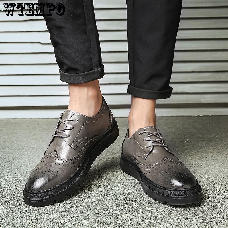 Brock Casual Men's Leather Shoes British Breathable Hair Stylist Wedding Shoes