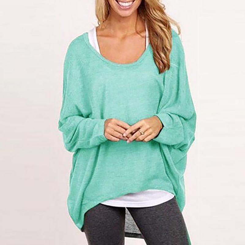 Sexy Transparent Women 's Autumn Fashion Pure Color Sweater Long Sleeve Loose T-shirts