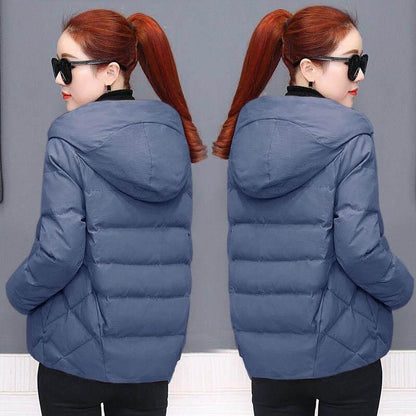 Fashion Increase Autumn and Winter Hooded Padded Jacket Coat Loose and Thin, All-match Lightweight Cotton Jacket Women's Short