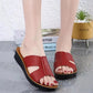 Summer Leather One-word Slippers Ladies Wear Korean Style Non-slip Thick-soled Sandals