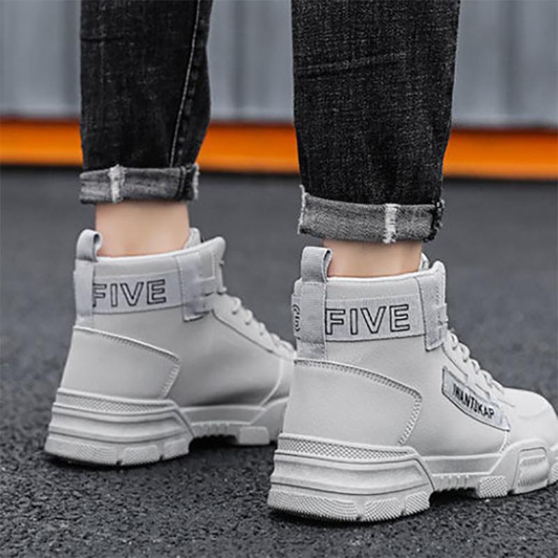 Autumn Martin Boots Men's Casual High-top Shoes Tooling Boots Plus Velvet Warm Cotton Shoes Waterproof Men's Shoes