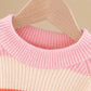 2021 Autumn and Winter New Children's Sweater Rainbow Stripe Girls Sweater Cashmere Fluffy Warm Knitted Sweater