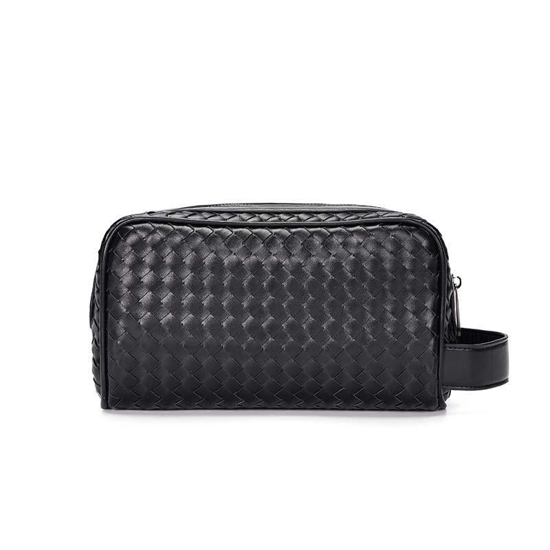 Long Wallet Men Anti-theft Multi-function Woven Card Holder Clutch Bag Purse Hand-held Wallet