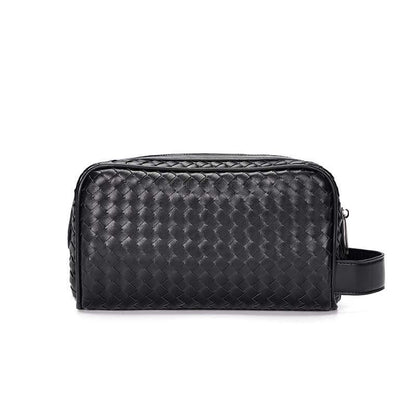 Long Wallet Men Anti-theft Multi-function Woven Card Holder Clutch Bag Purse Hand-held Wallet