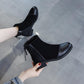 High-quality Soft Leather Short Boots Women's Thick Heel Women's Boots Winter Mom All-match Flat Chelsea Boots