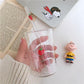 300ML Strawberry Cute Nordic Glass Cup Creative Transparent Water Cup Student Milk Heat Resistant Glass Home Party Drinking Cup