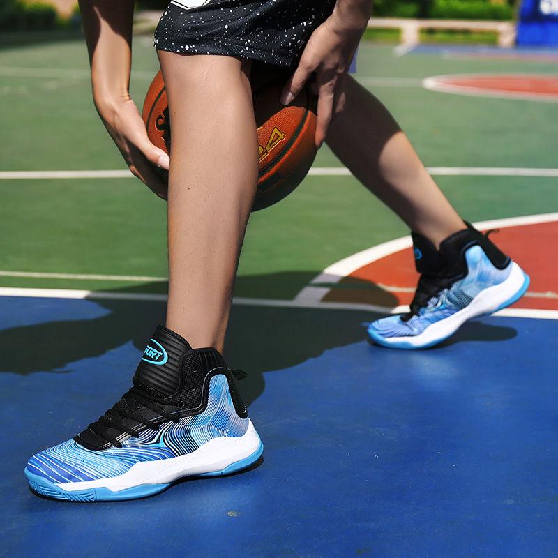 Men Shoes Breathable Basketball Shoes High Top Shoes Men's Shock Absorbing Shoes Non-slip Shoes Men