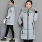 Winter Clothes Korean Version of Cotton-padded Jacket Women's Large Fur Collar Jacket Slim Slimming Cotton-padded Jacket Mid-length