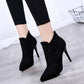 Winter Pattern Fashion Cusp Fine Heel Martin Short Boots Warm High-heeled Banquet Women Boots 9CM