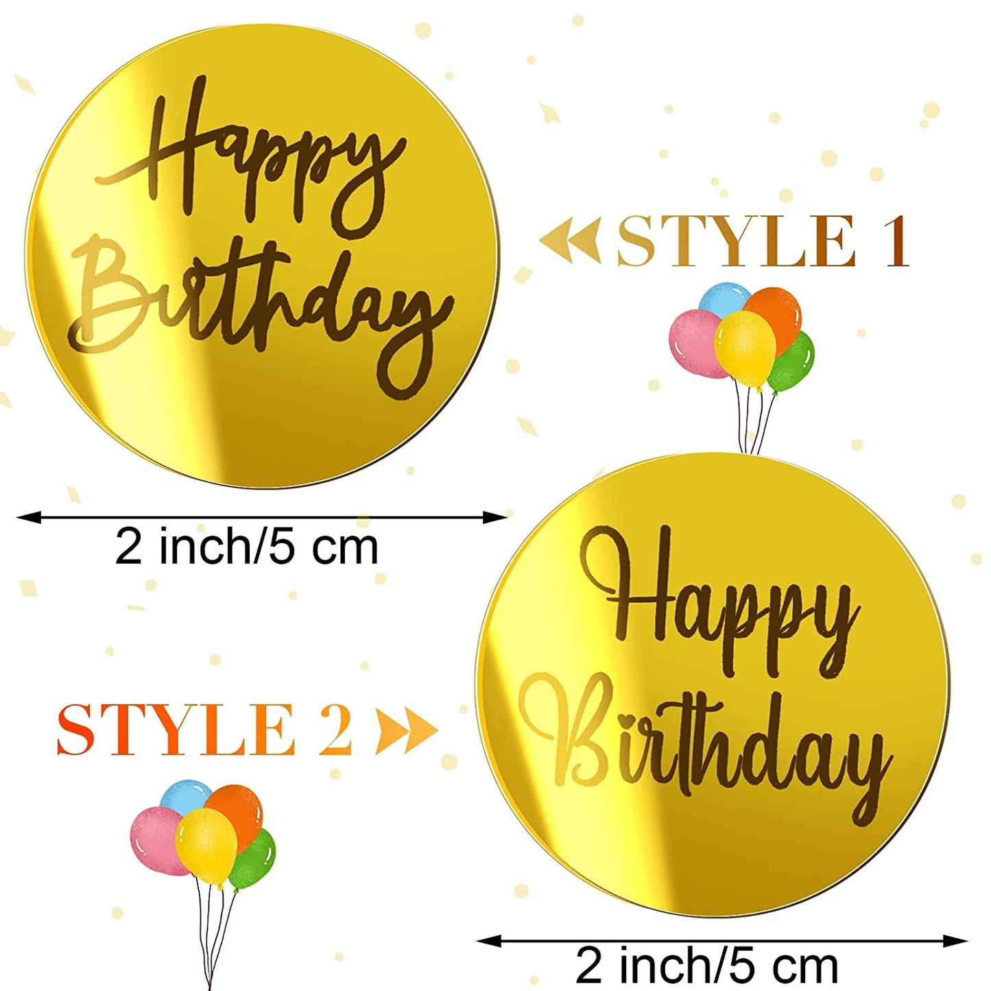 20 Pieces Acrylic Cake Disc Acrylic Cupcake Toppers Mirror Acrylic Cake Toppers Round Birthday Engraved Topper Charms for DIY Cupcake Decoration