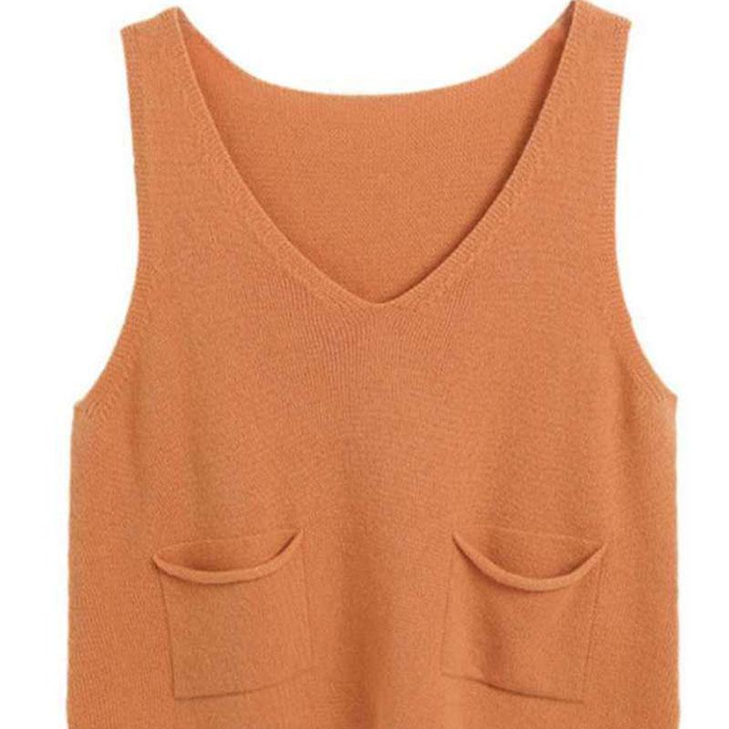 Women's Autumn and Winter Sweater Vest Vest Loose Large Size Short Sleeveless Sweater Outer Wear Vest Women