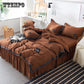 Egypt cotton satin Princess Bedding Set Embroidery Inlaid jewelry Duvet cover set Bed Sheet