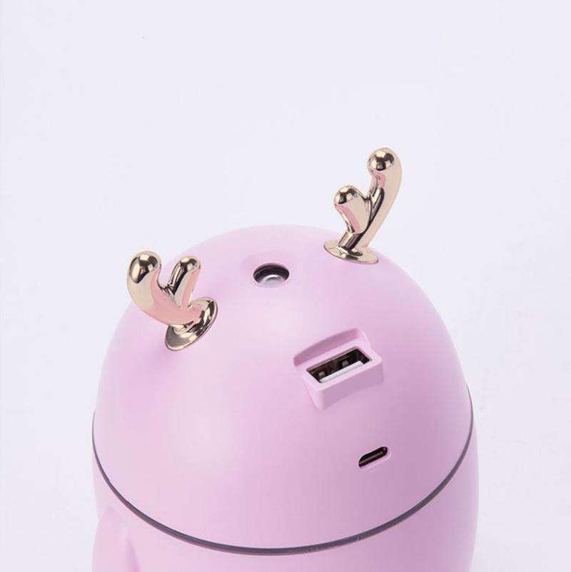 320ml Cute Deer Air Humidifier 8h Spray USB Electric Sprayer Mini Portable Aroma Diffuser for Home Office Car