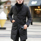 Winter Fashion Trend Suits Men's Cotton Coat Mid-length Stand-up Collar Warm Coat