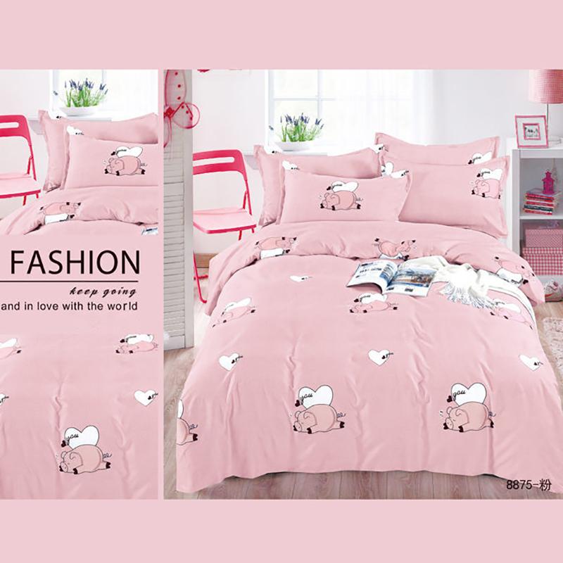 Net Celebrity Four-piece Bedding Cartoon Bed Linen Quilt Sanding Three-piece Student Bedding