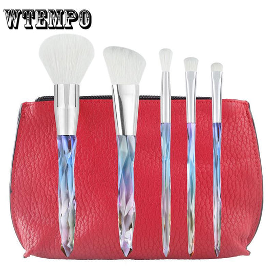 5 Crystal Unicorn Makeup Brush Rainbow Diamond Handle Makeup Powder Make Up Brush Cosmetic Tools Kit