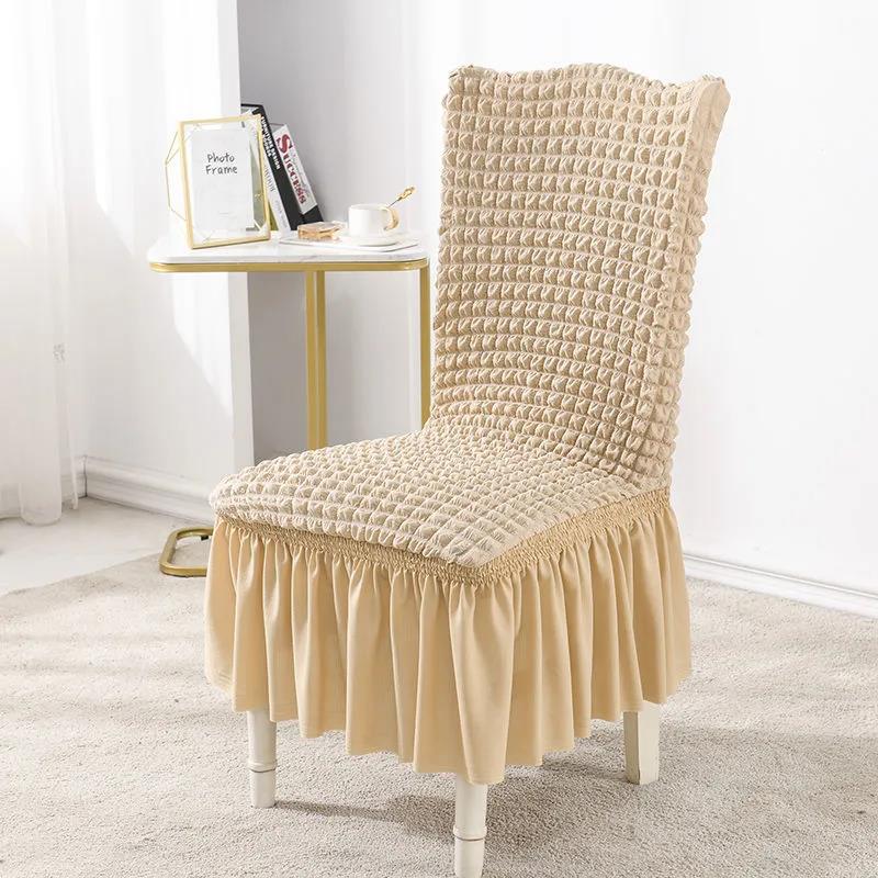Bubble Lattice Skirt Swing Home Seat Cover One-piece Elastic Office Chair Cover Luxury Dining Chair Cover Hotel Chair Cover
