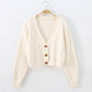 Women Short Cardigan Knitted Sweater Autumn Winter Long Sleeve V-neck Jumper Cardigans Casual Buttons Female Coat
