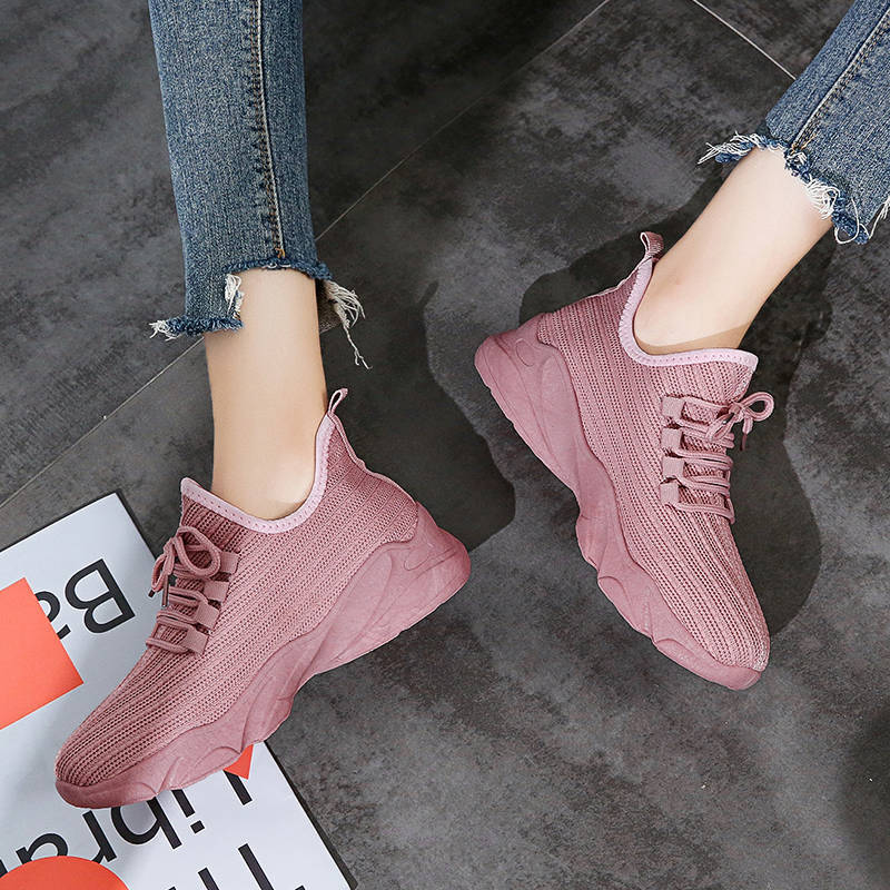 Spring Autumn Fashion Women's Shoes Student Breathable Single Shoes Fashion All-match Sports Running Shoes