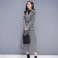 Autumn and Winter Thick Woolen Coat Loose Houndstooth Woolen Coat Women's Mid-length Warm Coat Ladies Temperament Coat