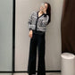 Autumn and Winter Retro Plaid Knitted Jacket Women Loose and Versatile Short College Style Outer Sweater