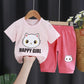 Children's Suit Summer Thin Short Sleeve Suit Boys and Girls Loose Korean Printed Animal T-shirt Shorts Two Piece Set
