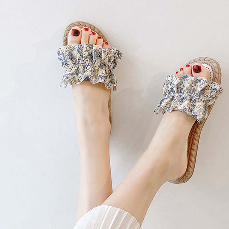 Flower Fairy Sandals and Slippers for Women's Outer Wear Summer Fashion All-match Beach Shoes