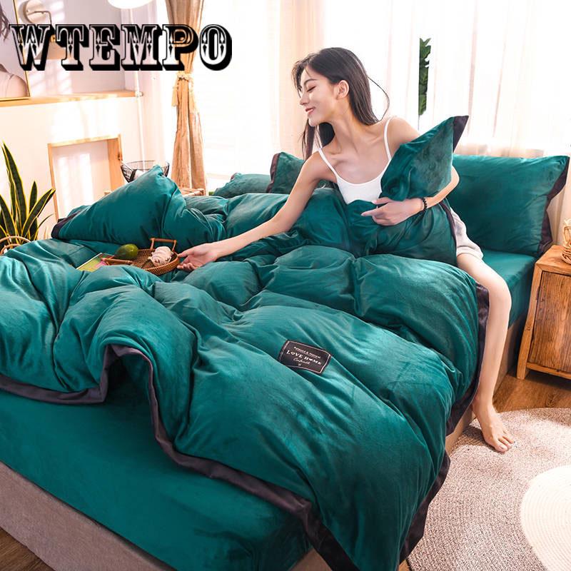 4pcs Home Bedding Sets Bed Linen Duvet Cover Flat Sheet Bedding Set Winter King Queen,bed Set 2019